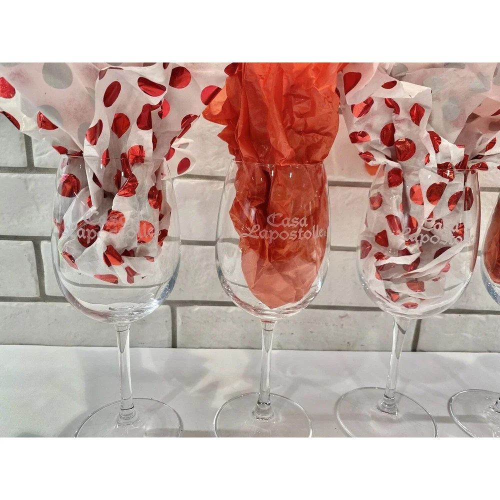 Set Of 4‎ Casa Lapostolle Wine Glasses Clear Glass